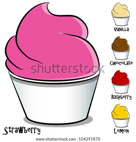 An image of a frozen yogurt ice cream set.