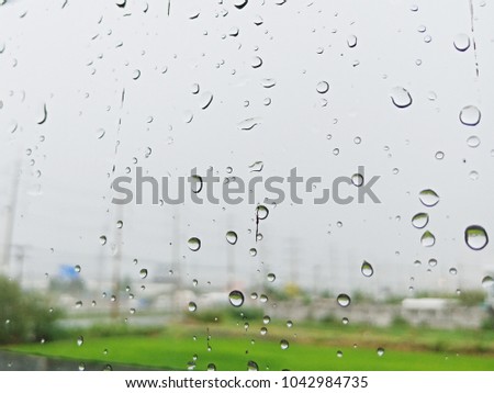 Raindrops on the window glass