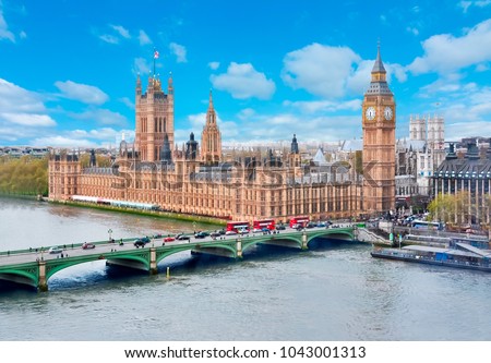 Westminster palace (Houses of Parliament) and Big Ben, London, UK