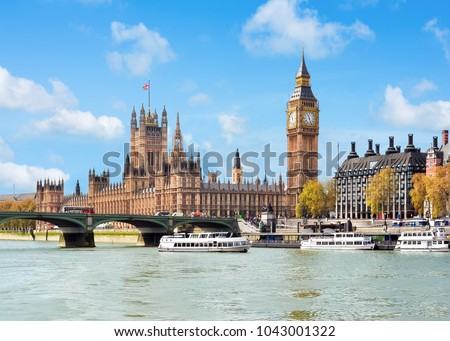 Westminster palace (Houses of Parliament) and Big Ben tower, London, UK