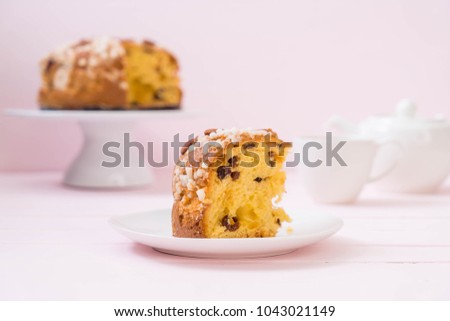 raisin bread cake with almond - Italian dessert style