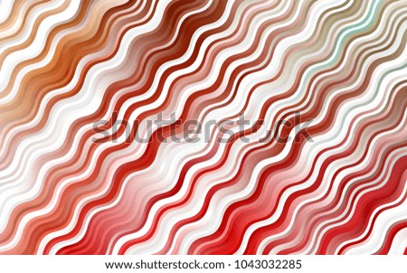 Light Green, Red vector template with lines, ovals. A vague circumflex abstract illustration with gradient. Textured wave pattern for backgrounds.