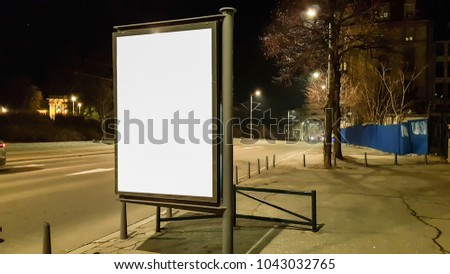 Blank Advertisement Sign City Urban Public White Isolated Clipping Path Template Ad