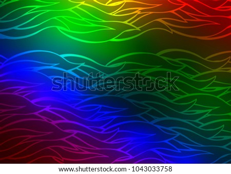 Dark Multicolor, Rainbow vector natural abstract background. Glitter abstract illustration with doodles and Zen tangles. The pattern can be used for coloring books and pages for kids.