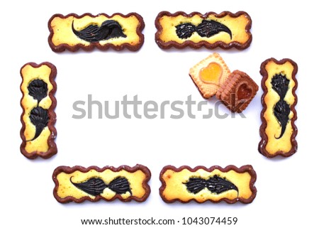 Design homemade patterned biscuit. White background