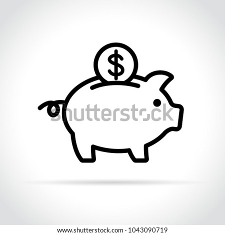 Illustration of piggy bank icon on white background Royalty-Free Stock Photo #1043090719