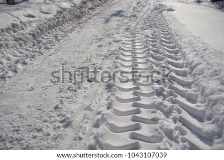 Snow road. wheep print