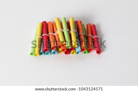 colorful tombola tickes lying in the studio