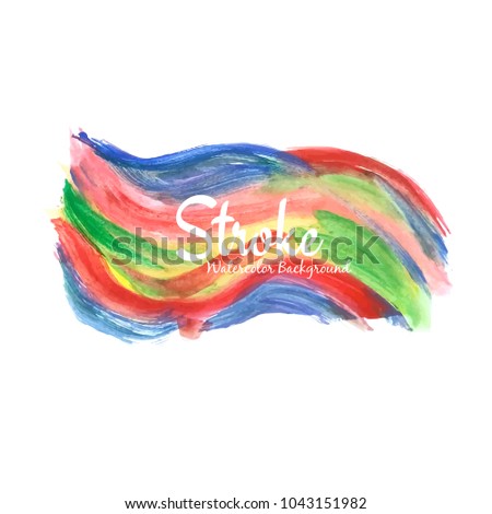 Abstract colorful decorative watercolor stroke design background