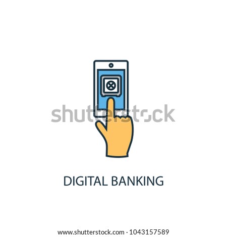 Digital banking Line icon. Simple element illustration. Digital banking symbol design from Cryptocurrency collection. Can be used in web and mobile.