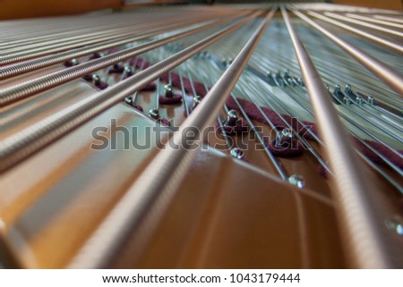 strings of a grand piano