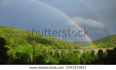 rainbow over Novina kryštofovo údolí viaduct