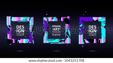 Placard templates set with abstract shapes, 80s memphis geometric style flat and line design elements. Retro art for a4 covers, banners, flyers and posters. Eps10 vector illustrations Royalty-Free Stock Photo #1043251708
