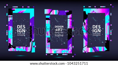 Placard templates set with abstract shapes, 80s memphis geometric style flat and line design elements. Retro art for a4 covers, banners, flyers and posters. Eps10 vector illustrations Royalty-Free Stock Photo #1043251711
