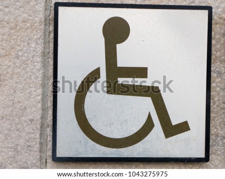Wheelchair access sign for disabled
