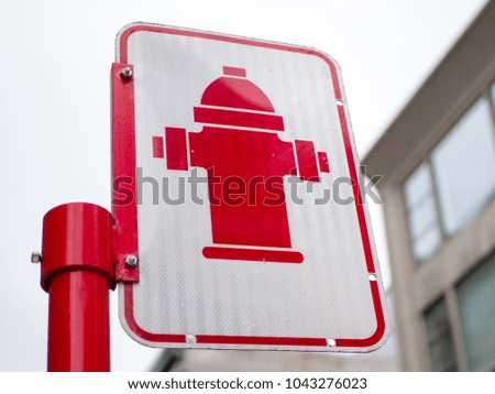 Fire hydrant sign on a street