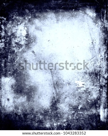 Metal Scratched Background, Blue Distressed Texture
