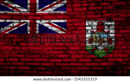 Bermuda flag painted on old brick wall