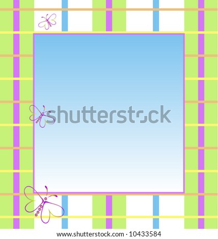 Plaid Butterfly Background Vector.