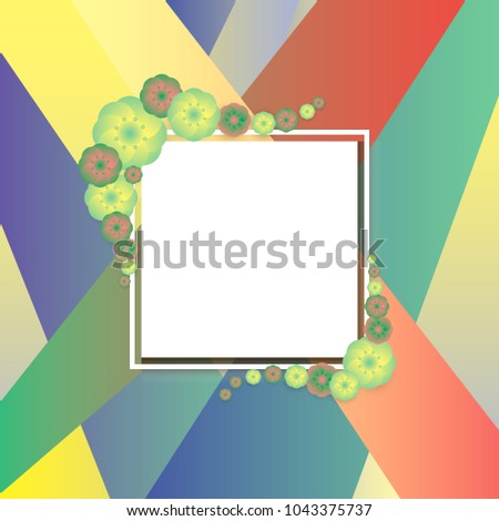 frame of flowers and gradients