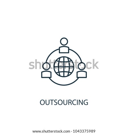 Line Outsourcing icon. Simple element illustration. Outsourcing symbol design from HR collection. Can be used in web and mobile. Royalty-Free Stock Photo #1043375989