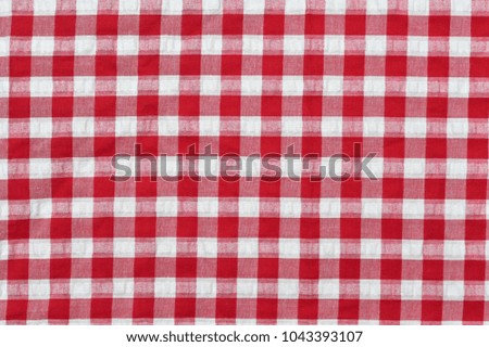 Red classic checkered texture, background with copy space