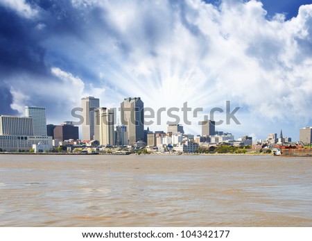 New Orleans Skyline from Mississippi, U.S.A.