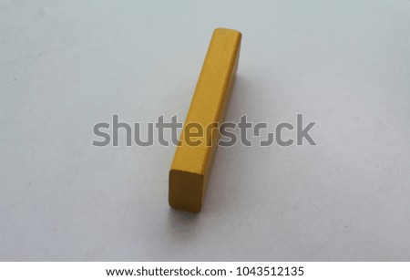 Rectangular wooden block on white background