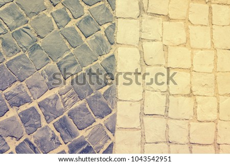 Top view on surface of natural stones, outdoors background