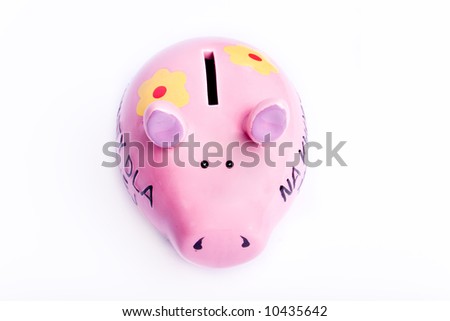 Piggy bank isolated on white.