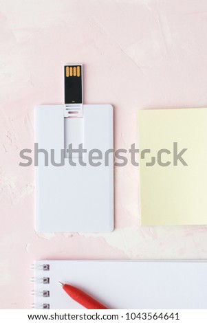 Blank white plastic wafer usb card design mockup.Visiting flash drive namecard mock up. Call-card disk souvenir presentation. Flat wallet credit stick adapter.