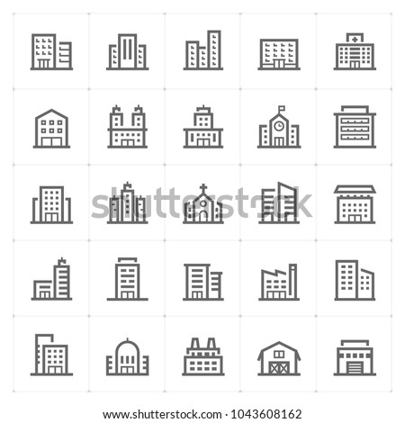 Mini Icon set - Building icon vector illustration Royalty-Free Stock Photo #1043608162