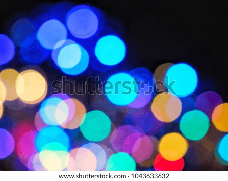Colorful bokeh from light on the night.