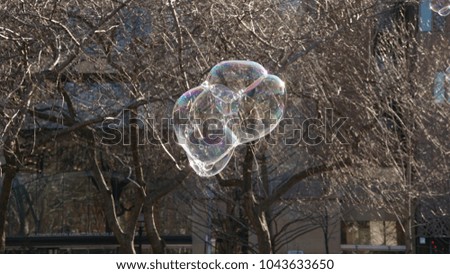 Blow Bubbles in Manhattan, New York City.