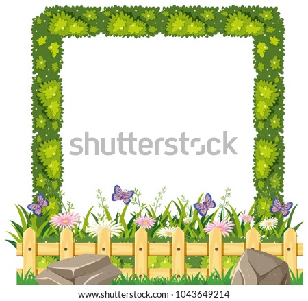 Border template with green grass illustration