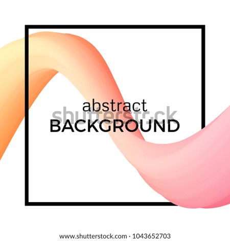 Abstract composition of the watercolor wave in black square. Colorful background with bent dynamic form. Vector illustration.
