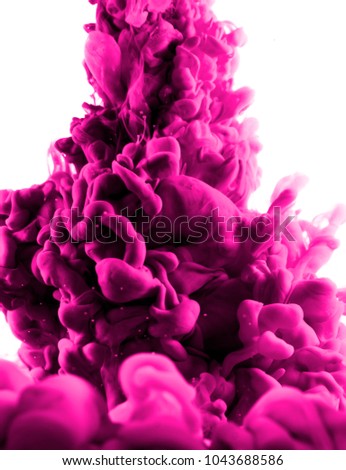 purple dye in water on white background