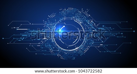 Circuit composed of abstract graphics,Science and technology background. Royalty-Free Stock Photo #1043722582
