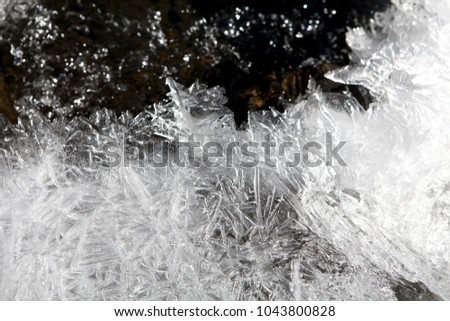 frozen ice on the river