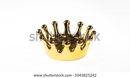golden crown on white isolated background