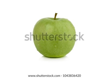 Fresh Green Apple isolated on white background.