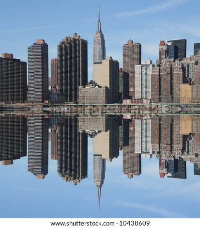 Manhattan skyline on a Clear Blue day, New York City