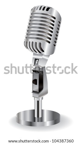 retro microphone isolated on a white background