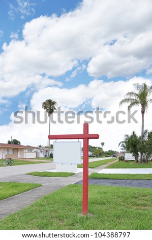 Blank Real Estate Sign Post