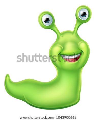 A slug cute cartoon character mascot