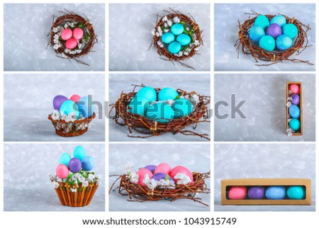A collage of pictures on the theme of Easter