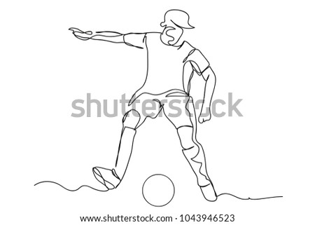 continuous line drawing of a football theme, sports, health, vector illustration.