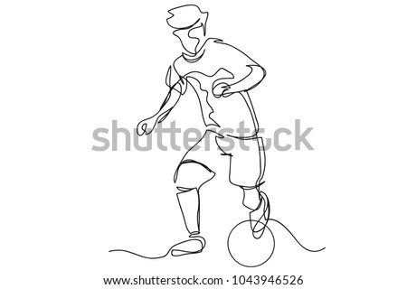 continuous line drawing of a football theme, sports, health, vector illustration.