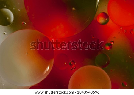Mixing water and oil, beautiful color macro abstract