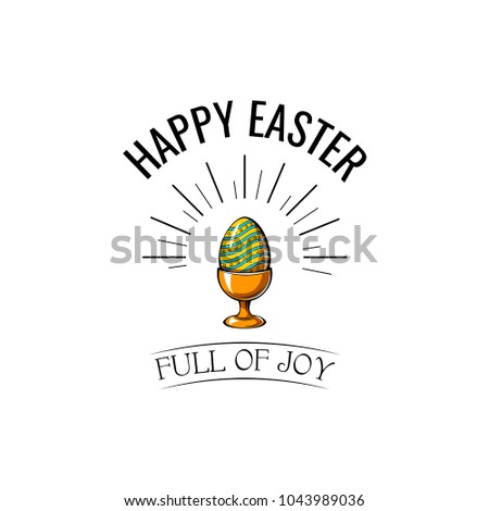 Easter egg in stand icon. Easter greeting card. Vector illustration. Premium quality graphic design. One of the collection icons for websites, web design, mobile app on white background